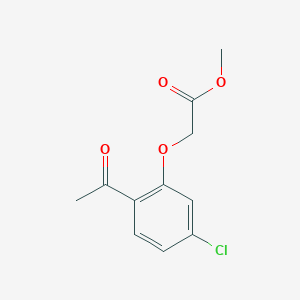 molecular formula C11H11ClO4 B12145792 Methyl 2-(2-acetyl-5-chlorophenoxy)acetate 