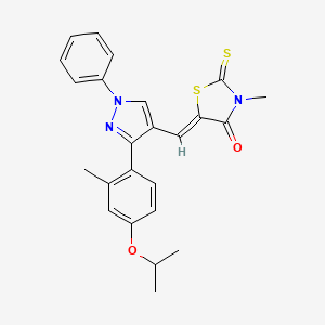 (5Z)-3-methyl-5-({3-[2-methyl-4-(propan-2-yloxy)phenyl]-1-phenyl-1H-pyrazol-4-yl}methylidene)-2-thioxo-1,3-thiazolidin-4-one