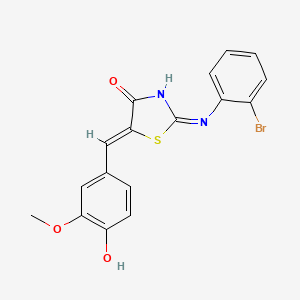 molecular formula C17H13BrN2O3S B12145902 (5Z)-2-[(2-bromophenyl)amino]-5-(4-hydroxy-3-methoxybenzylidene)-1,3-thiazol-4(5H)-one 