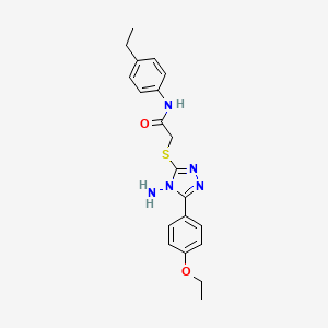 2-[[4-amino-5-(4-ethoxyphenyl)-1,2,4-triazol-3-yl]sulfanyl]-N-(4-ethylphenyl)acetamide