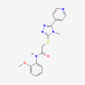 molecular formula C17H17N5O2S B12145922 N-(2-methoxyphenyl)-2-{[4-methyl-5-(pyridin-4-yl)-4H-1,2,4-triazol-3-yl]sulfanyl}acetamide 