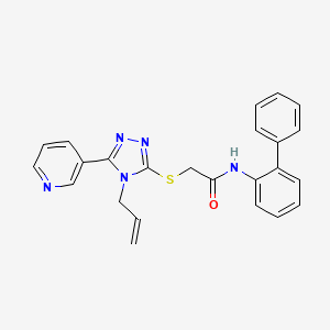 molecular formula C24H21N5OS B12145927 N-(biphenyl-2-yl)-2-{[4-(prop-2-en-1-yl)-5-(pyridin-3-yl)-4H-1,2,4-triazol-3-yl]sulfanyl}acetamide 