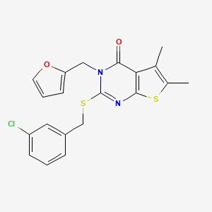 2-[(3-chlorobenzyl)sulfanyl]-3-(furan-2-ylmethyl)-5,6-dimethylthieno[2,3-d]pyrimidin-4(3H)-one