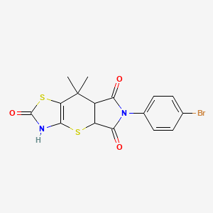 11-(4-Bromophenyl)-8,8-dimethyl-2,6-dithia-4,11-diazatricyclo[7.3.0.0^{3,7}]dodec-3(7)-ene-5,10,12-trione