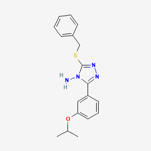 molecular formula C18H20N4OS B12145976 5-[3-(Methylethoxy)phenyl]-3-(phenylmethylthio)-1,2,4-triazole-4-ylamine 