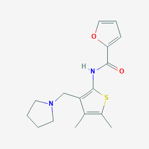 molecular formula C16H20N2O2S B12145986 N-[4,5-dimethyl-3-(pyrrolidin-1-ylmethyl)thiophen-2-yl]furan-2-carboxamide 