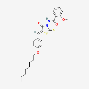 2-methoxy-N-{(5Z)-5-[4-(octyloxy)benzylidene]-4-oxo-2-thioxo-1,3-thiazolidin-3-yl}benzamide