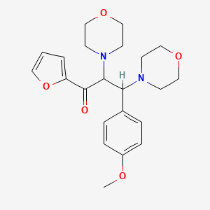 molecular formula C22H28N2O5 B12146002 1-(2-Furyl)-3-(4-methoxyphenyl)-2,3-dimorpholin-4-ylpropan-1-one 