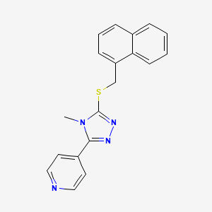 4-{4-methyl-5-[(naphthalen-1-ylmethyl)sulfanyl]-4H-1,2,4-triazol-3-yl}pyridine