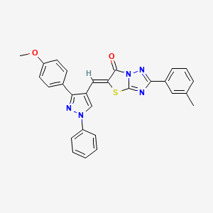 (5Z)-5-{[3-(4-methoxyphenyl)-1-phenyl-1H-pyrazol-4-yl]methylidene}-2-(3-methylphenyl)[1,3]thiazolo[3,2-b][1,2,4]triazol-6(5H)-one