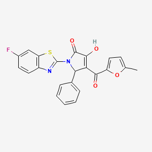 (4E)-1-(6-fluoro-1,3-benzothiazol-2-yl)-4-[hydroxy(5-methylfuran-2-yl)methylidene]-5-phenylpyrrolidine-2,3-dione