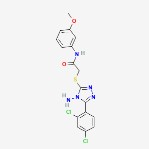 molecular formula C17H15Cl2N5O2S B12146132 2-{[4-amino-5-(2,4-dichlorophenyl)-4H-1,2,4-triazol-3-yl]sulfanyl}-N-(3-methoxyphenyl)acetamide 