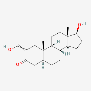 molecular formula C20H30O3 B1214615 5alpha-Androstan-3-one, 17beta-hydroxy-2-(hydroxymethylene)- CAS No. 4033-95-8
