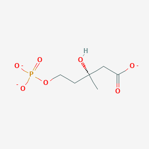 molecular formula C6H13O7P B1214619 (R)-5-phosphonatomevalonate(3-) CAS No. 73566-35-5