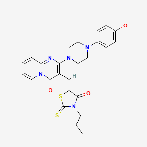 2-[4-(4-methoxyphenyl)piperazin-1-yl]-3-[(Z)-(4-oxo-3-propyl-2-thioxo-1,3-thiazolidin-5-ylidene)methyl]-4H-pyrido[1,2-a]pyrimidin-4-one