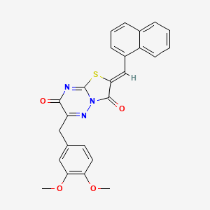 molecular formula C25H19N3O4S B12146227 (2Z)-6-(3,4-dimethoxybenzyl)-2-(naphthalen-1-ylmethylidene)-7H-[1,3]thiazolo[3,2-b][1,2,4]triazine-3,7(2H)-dione 