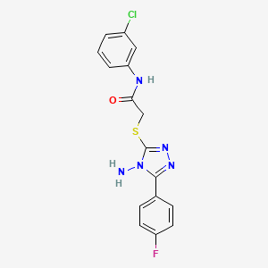 molecular formula C16H13ClFN5OS B12146242 2-{[4-amino-5-(4-fluorophenyl)-4H-1,2,4-triazol-3-yl]sulfanyl}-N-(3-chlorophenyl)acetamide 