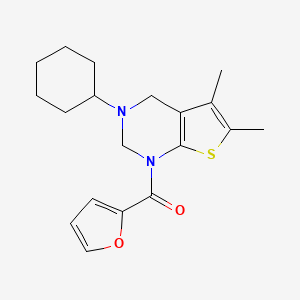 (3-cyclohexyl-5,6-dimethyl-3,4-dihydrothieno[2,3-d]pyrimidin-1(2H)-yl)(furan-2-yl)methanone