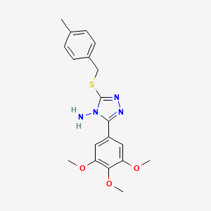 molecular formula C19H22N4O3S B12146302 3-[(4-methylbenzyl)sulfanyl]-5-(3,4,5-trimethoxyphenyl)-4H-1,2,4-triazol-4-amine 