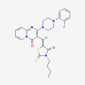 molecular formula C26H26FN5O2S2 B12146313 3-[(Z)-(3-butyl-4-oxo-2-thioxo-1,3-thiazolidin-5-ylidene)methyl]-2-[4-(2-fluorophenyl)piperazin-1-yl]-4H-pyrido[1,2-a]pyrimidin-4-one 