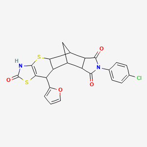 molecular formula C23H17ClN2O4S2 B12146356 C23H17ClN2O4S2 