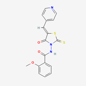 molecular formula C17H13N3O3S2 B12146387 2-methoxy-N-[(5Z)-4-oxo-5-(pyridin-4-ylmethylidene)-2-thioxo-1,3-thiazolidin-3-yl]benzamide 