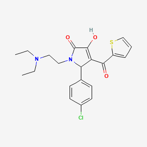 molecular formula C21H23ClN2O3S B12146410 1-[2-(Diethylamino)ethyl]-5-(4-chlorophenyl)-3-hydroxy-4-(2-thienylcarbonyl)-3-pyrrolin-2-one 