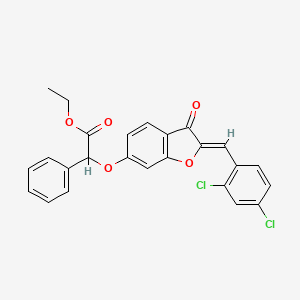 ethyl {[(2Z)-2-(2,4-dichlorobenzylidene)-3-oxo-2,3-dihydro-1-benzofuran-6-yl]oxy}(phenyl)acetate