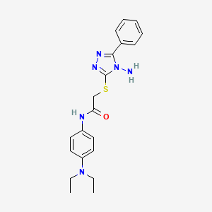 molecular formula C20H24N6OS B12146463 Acetamide, 2-[(4-amino-5-phenyl-4H-1,2,4-triazol-3-yl)thio]-N-[4-(diethylamino)phenyl]- CAS No. 840517-52-4