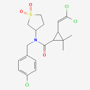 molecular formula C19H22Cl3NO3S B12146466 N-(4-chlorobenzyl)-3-(2,2-dichloroethenyl)-N-(1,1-dioxidotetrahydrothiophen-3-yl)-2,2-dimethylcyclopropanecarboxamide 