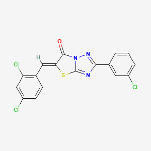 molecular formula C17H8Cl3N3OS B12146495 (5Z)-2-(3-chlorophenyl)-5-(2,4-dichlorobenzylidene)[1,3]thiazolo[3,2-b][1,2,4]triazol-6(5H)-one 