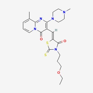 3-{(Z)-[3-(3-ethoxypropyl)-4-oxo-2-thioxo-1,3-thiazolidin-5-ylidene]methyl}-9-methyl-2-(4-methylpiperazin-1-yl)-4H-pyrido[1,2-a]pyrimidin-4-one