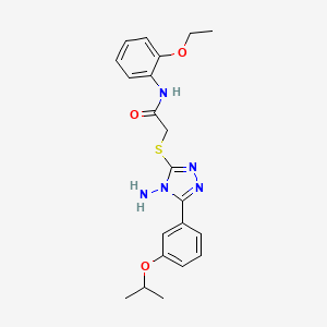 2-({4-amino-5-[3-(propan-2-yloxy)phenyl]-4H-1,2,4-triazol-3-yl}sulfanyl)-N-(2-ethoxyphenyl)acetamide