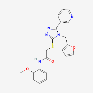 2-{[4-(furan-2-ylmethyl)-5-(pyridin-3-yl)-4H-1,2,4-triazol-3-yl]sulfanyl}-N-(2-methoxyphenyl)acetamide