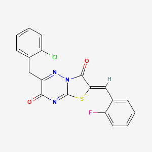 molecular formula C19H11ClFN3O2S B12146550 (2Z)-6-(2-chlorobenzyl)-2-(2-fluorobenzylidene)-7H-[1,3]thiazolo[3,2-b][1,2,4]triazine-3,7(2H)-dione 