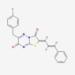 (2Z)-6-(4-fluorobenzyl)-2-[(2E)-3-phenylprop-2-en-1-ylidene]-7H-[1,3]thiazolo[3,2-b][1,2,4]triazine-3,7(2H)-dione