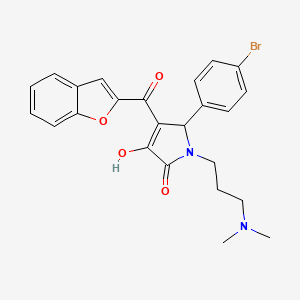 molecular formula C24H23BrN2O4 B12146569 4-(Benzo[d]furan-2-ylcarbonyl)-1-[3-(dimethylamino)propyl]-5-(4-bromophenyl)-3-hydroxy-3-pyrrolin-2-one 