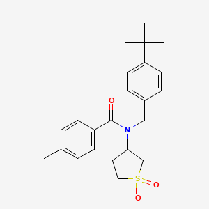 molecular formula C23H29NO3S B12146622 N-(4-tert-butylbenzyl)-N-(1,1-dioxidotetrahydrothiophen-3-yl)-4-methylbenzamide 