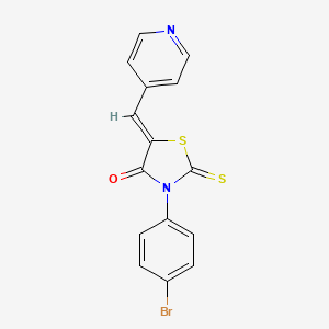 molecular formula C15H9BrN2OS2 B12146668 3-(4-Bromophenyl)-5-(4-pyridylmethylene)-2-thioxo-1,3-thiazolidin-4-one 