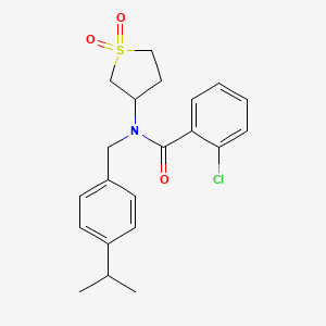 2-chloro-N-(1,1-dioxidotetrahydrothiophen-3-yl)-N-[4-(propan-2-yl)benzyl]benzamide