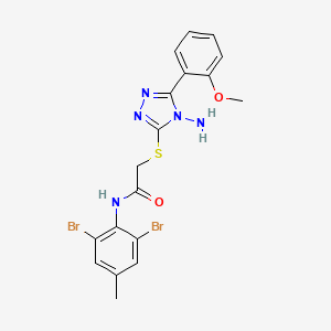 2-[4-amino-5-(2-methoxyphenyl)(1,2,4-triazol-3-ylthio)]-N-(2,6-dibromo-4-methy lphenyl)acetamide