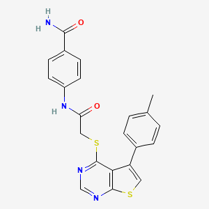 4-[({[5-(4-Methylphenyl)thieno[2,3-d]pyrimidin-4-yl]sulfanyl}acetyl)amino]benzamide