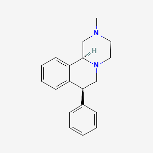 molecular formula C19H22N2 B1214672 1,3,4,6,7,11b-Hexahydro-2-methyl-7-phenyl-2H-pyrazino(2,1-a)isoquinoline CAS No. 90065-35-3