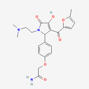 molecular formula C22H25N3O6 B12146738 2-(4-{1-[2-(dimethylamino)ethyl]-4-hydroxy-3-(5-methylfuran-2-carbonyl)-5-oxo-2,5-dihydro-1H-pyrrol-2-yl}phenoxy)acetamide 