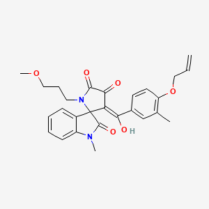 molecular formula C27H28N2O6 B12146739 4'-hydroxy-1'-(3-methoxypropyl)-1-methyl-3'-{[3-methyl-4-(prop-2-en-1-yloxy)phenyl]carbonyl}spiro[indole-3,2'-pyrrole]-2,5'(1H,1'H)-dione 