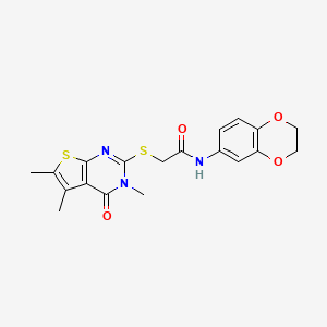 N-(2,3-dihydro-1,4-benzodioxin-6-yl)-2-[(3,5,6-trimethyl-4-oxo-3,4-dihydrothieno[2,3-d]pyrimidin-2-yl)sulfanyl]acetamide