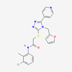 molecular formula C21H18ClN5O2S B12146831 N-(3-chloro-2-methylphenyl)-2-{[4-(furan-2-ylmethyl)-5-(pyridin-4-yl)-4H-1,2,4-triazol-3-yl]sulfanyl}acetamide 