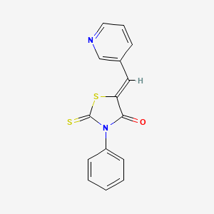 molecular formula C15H10N2OS2 B12146862 3-Phenyl-5-(3-pyridylmethylene)-2-thioxo-1,3-thiazolidin-4-one 