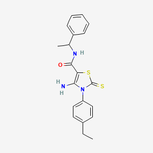 4-amino-3-(4-ethylphenyl)-N-(1-phenylethyl)-2-thioxo-2,3-dihydro-1,3-thiazole-5-carboxamide