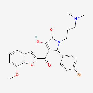 molecular formula C25H25BrN2O5 B12146927 1-[3-(Dimethylamino)propyl]-5-(4-bromophenyl)-3-hydroxy-4-[(7-methoxybenzo[d]f uran-2-yl)carbonyl]-3-pyrrolin-2-one 